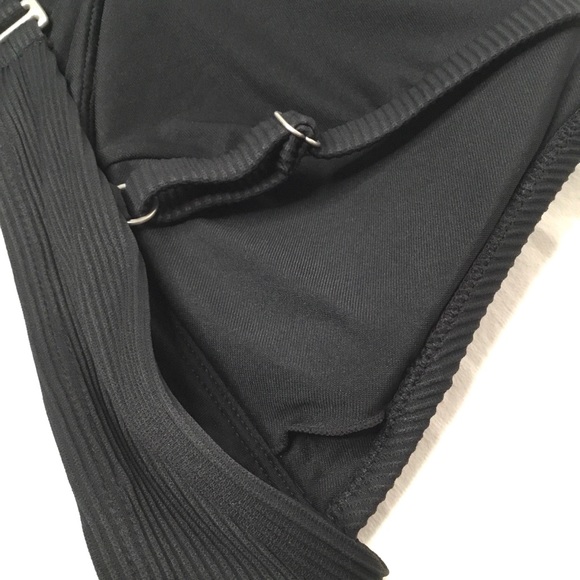 Old Navy Bikini Top XXL Black Triangle Ribbed - Picture 4 of 8